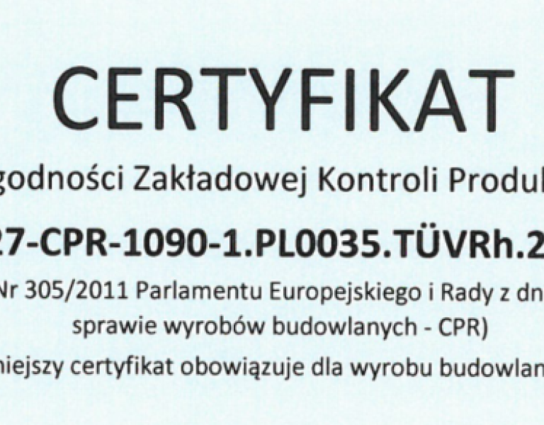Certyfikacja zakładu produkcyjnego